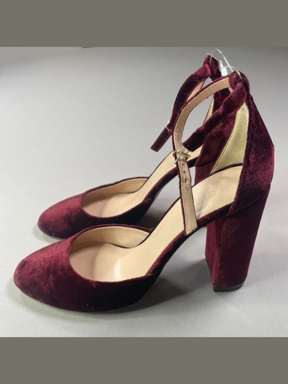 J Crew Shoes Womens 6.5 burgundy red velvet Maisie heels preppy cocktail